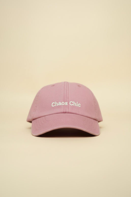 Chaos Chic Kappe Bestickt – Vintage Hat Rosa – Baumwollcap für Frauen – Geschenk für Freundin & Mama – Retro Aesthetic Cap – Busy Mom – Cap