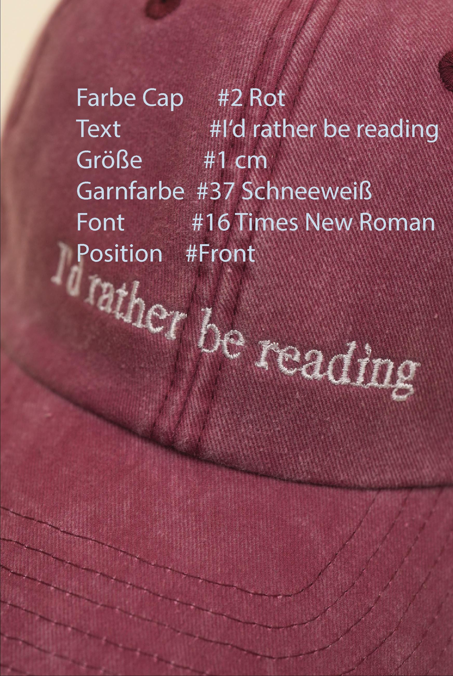 I'd rather be reading Kappe – Baumwollcap für Buchliebhaber – Geschenk für Leseratten & Bookstagram – Aesthetic Book Club Cap – Geschenk