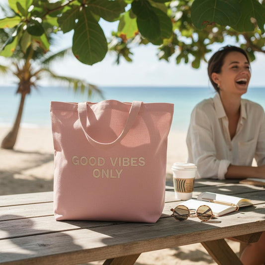 Personalisierte Canvas Tasche mit Text & Logo | Nachhaltiger Shopper in 5 Farben | Individuelle Tragetasche für Uni - Alltag | Geschenkidee