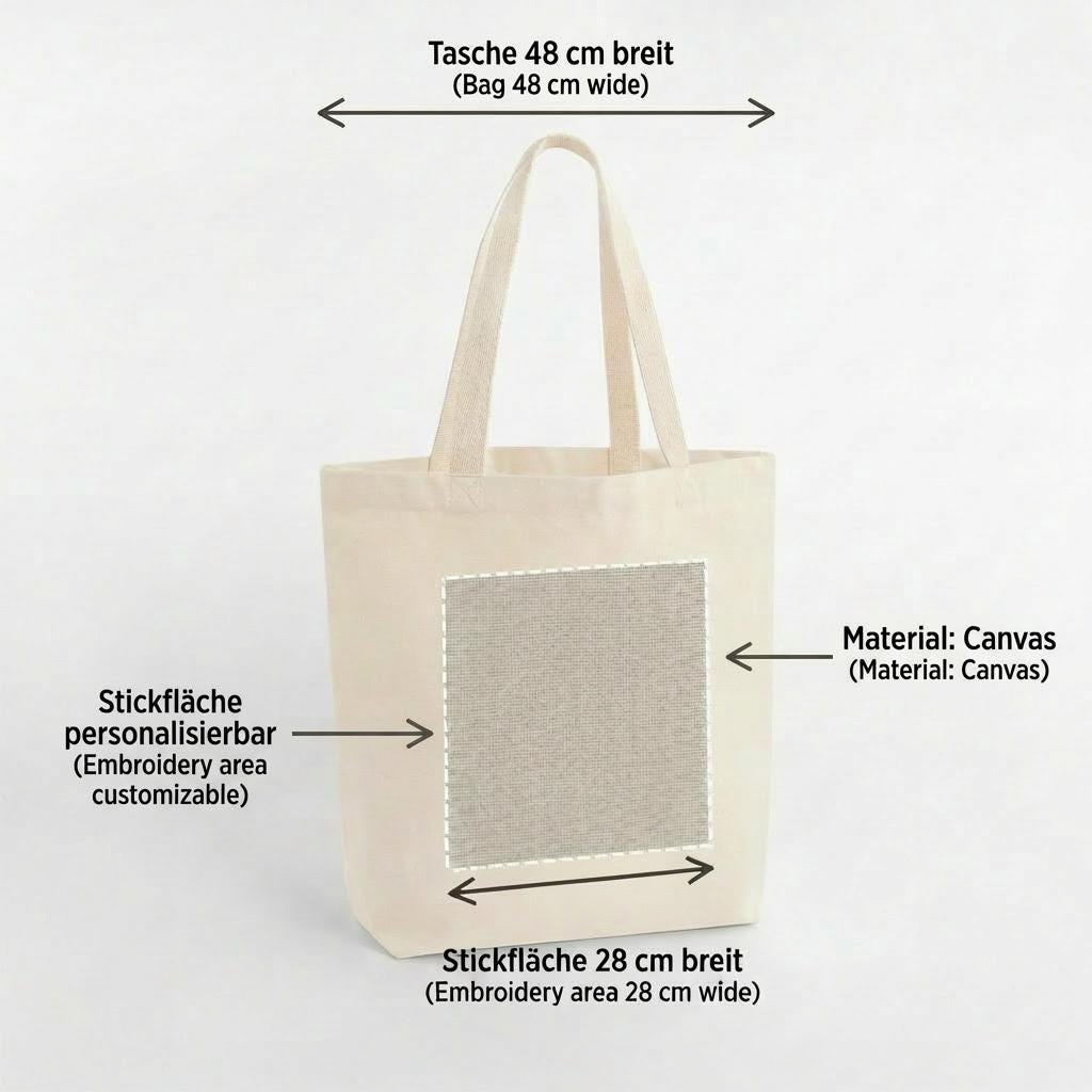 Personalisierte Canvas Tasche mit Text & Logo | Nachhaltiger Shopper in 5 Farben | Individuelle Tragetasche für Uni - Alltag | Geschenkidee