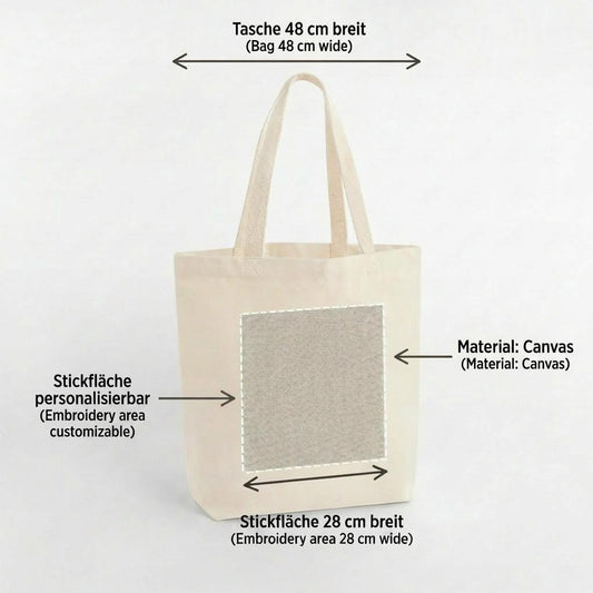 Personalisierte Canvas Tasche mit Text & Logo | Nachhaltiger Shopper in 5 Farben | Individuelle Tragetasche für Uni - Alltag | Geschenkidee