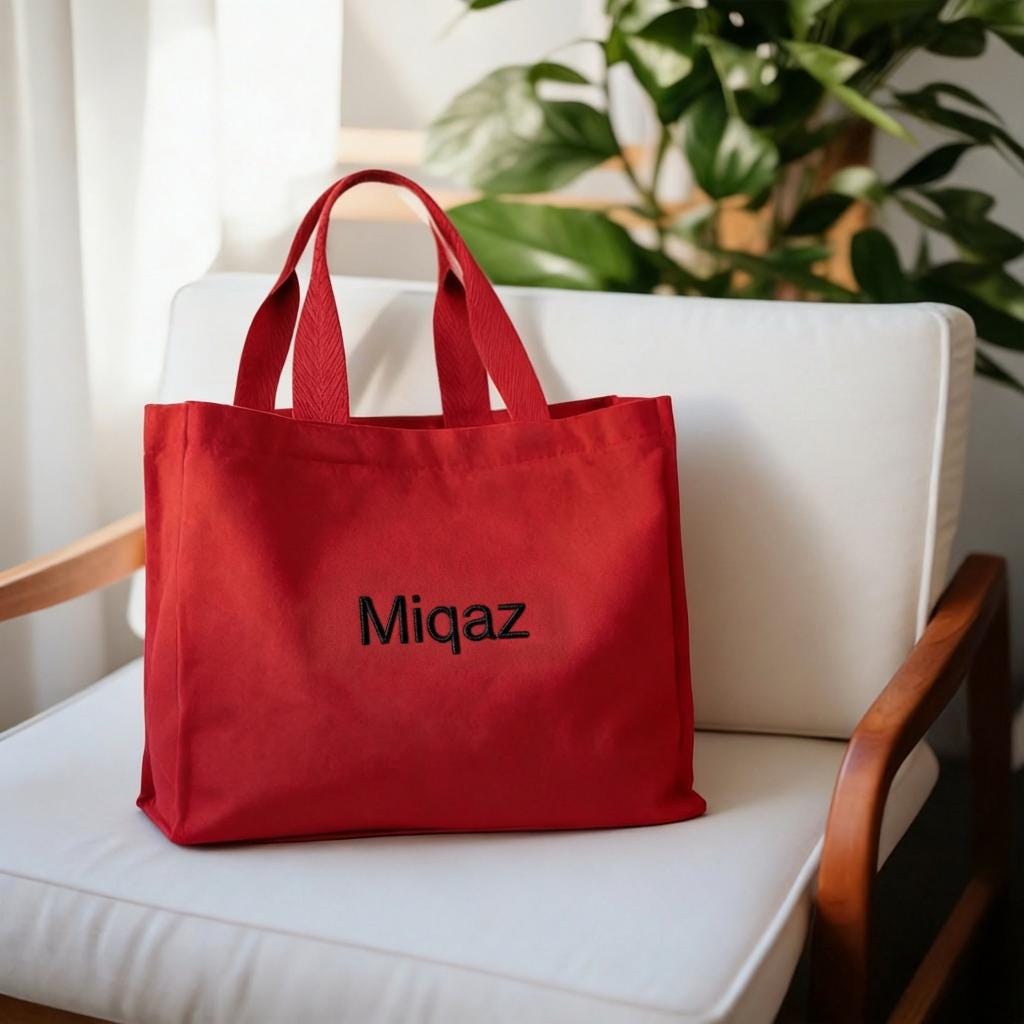 Personalisierte Canvas Tasche mit Wunschlogo & Text | Nachhaltiger Shopper aus Recycelter Baumwolle | Individuelles Geschenk | Handle Bag