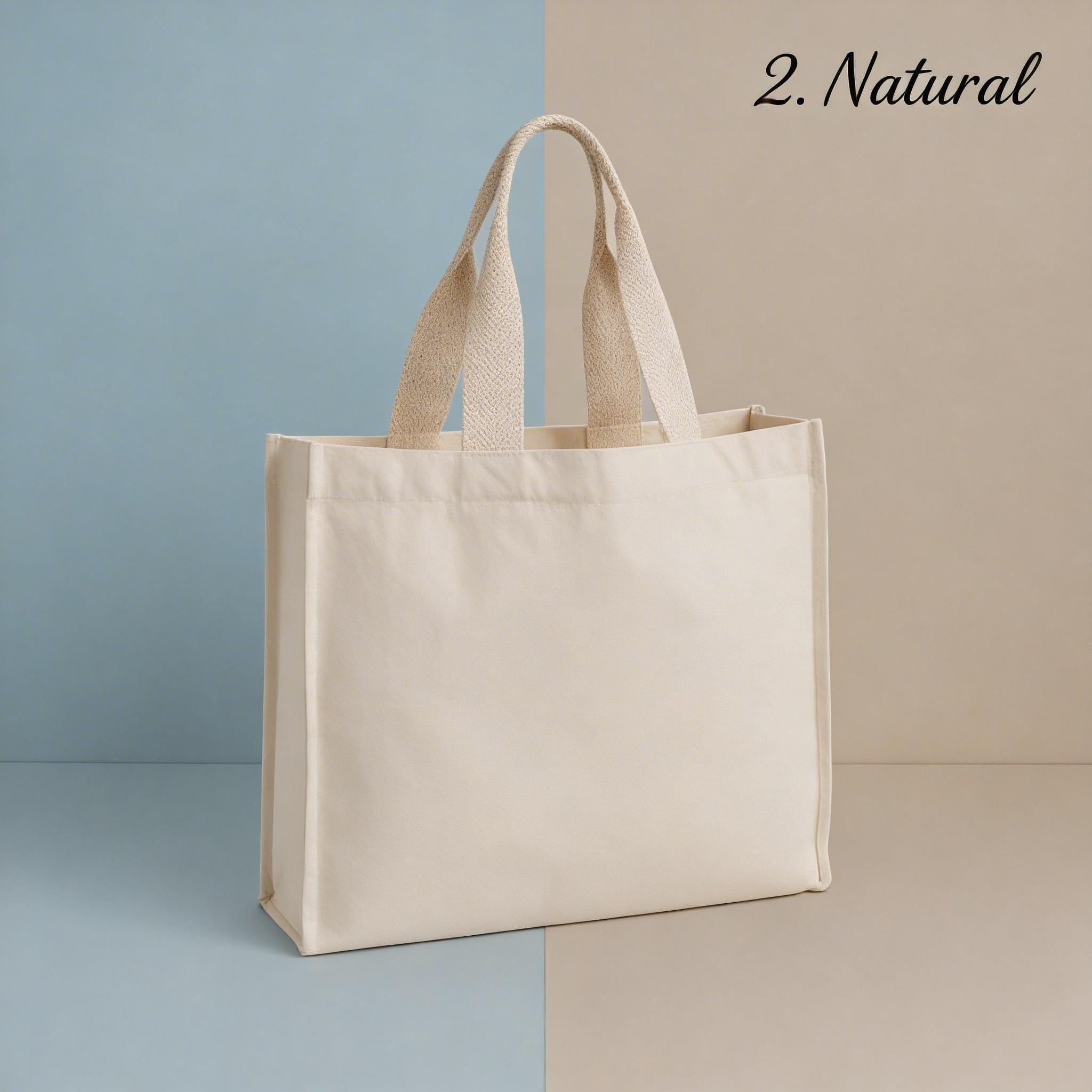Personalisierte Canvas Tasche mit Wunschlogo & Text | Nachhaltiger Shopper aus Recycelter Baumwolle | Individuelles Geschenk | Handle Bag
