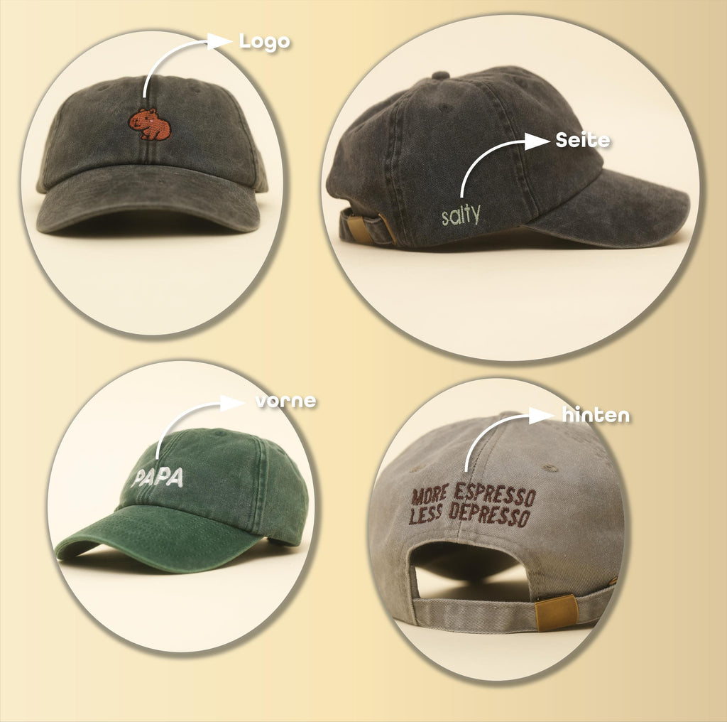 Personalisierte Kappe mit Bestickung – Individuelle Geschenkidee für Sie & Ihn –  Dad hat – Geschenk für Erwachsene u. Kinder – Baumwollcap