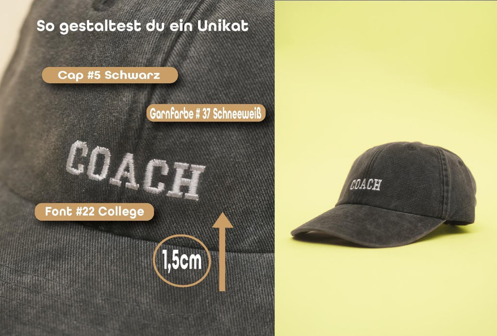 Personalisierte Vintage Kappe mit Stickerei | Individuelle Cap im Retro Stil | Personalisiertes Geschenk für Damen & Herren | Geschenk