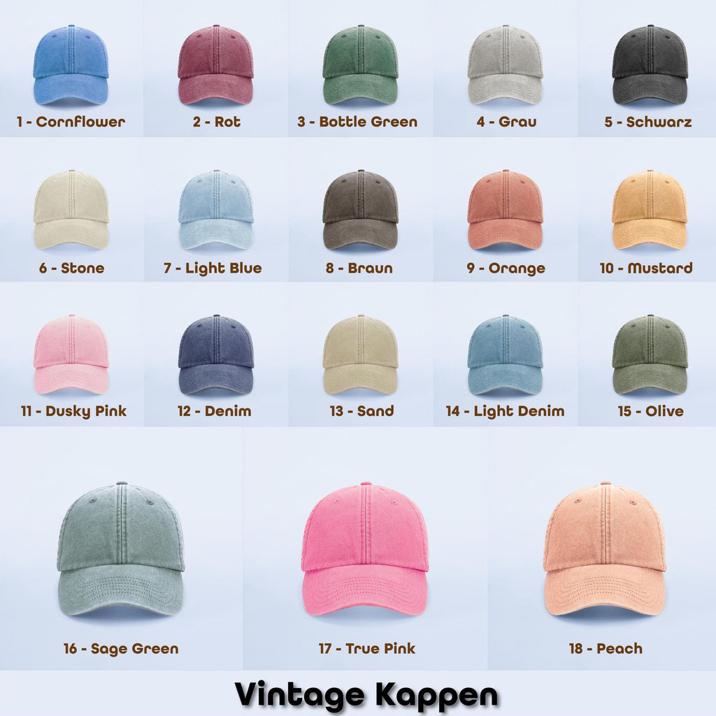 Personalisierte Vintage Kappe mit Stickerei | Individuelle Cap im Retro Stil | Personalisiertes Geschenk für Damen & Herren | Geschenk